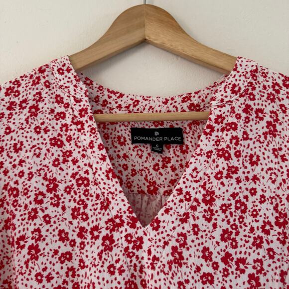 Tuckernuck Pomander Place Scarlet Ditsy Floral Kenzo Dress V Neck Size Small - Picture 7 of 11
